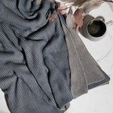 Ribbed Organic Cotton Throw Blanket