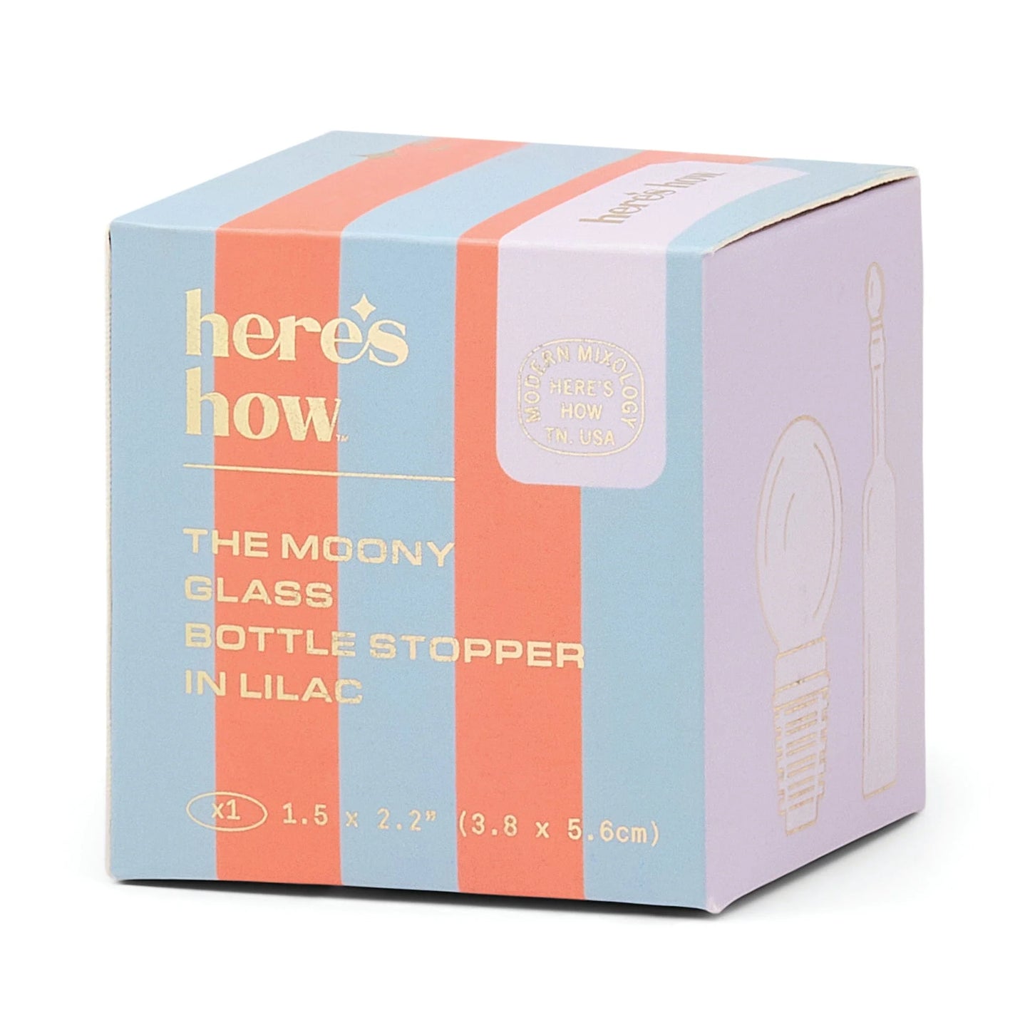 The Moony Glass Bottle Stopper-Lilac