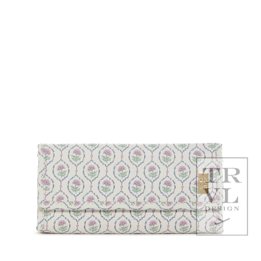 LUXE JEWELRY WALLET - ANTIBES with Navy Pinstripe Liner