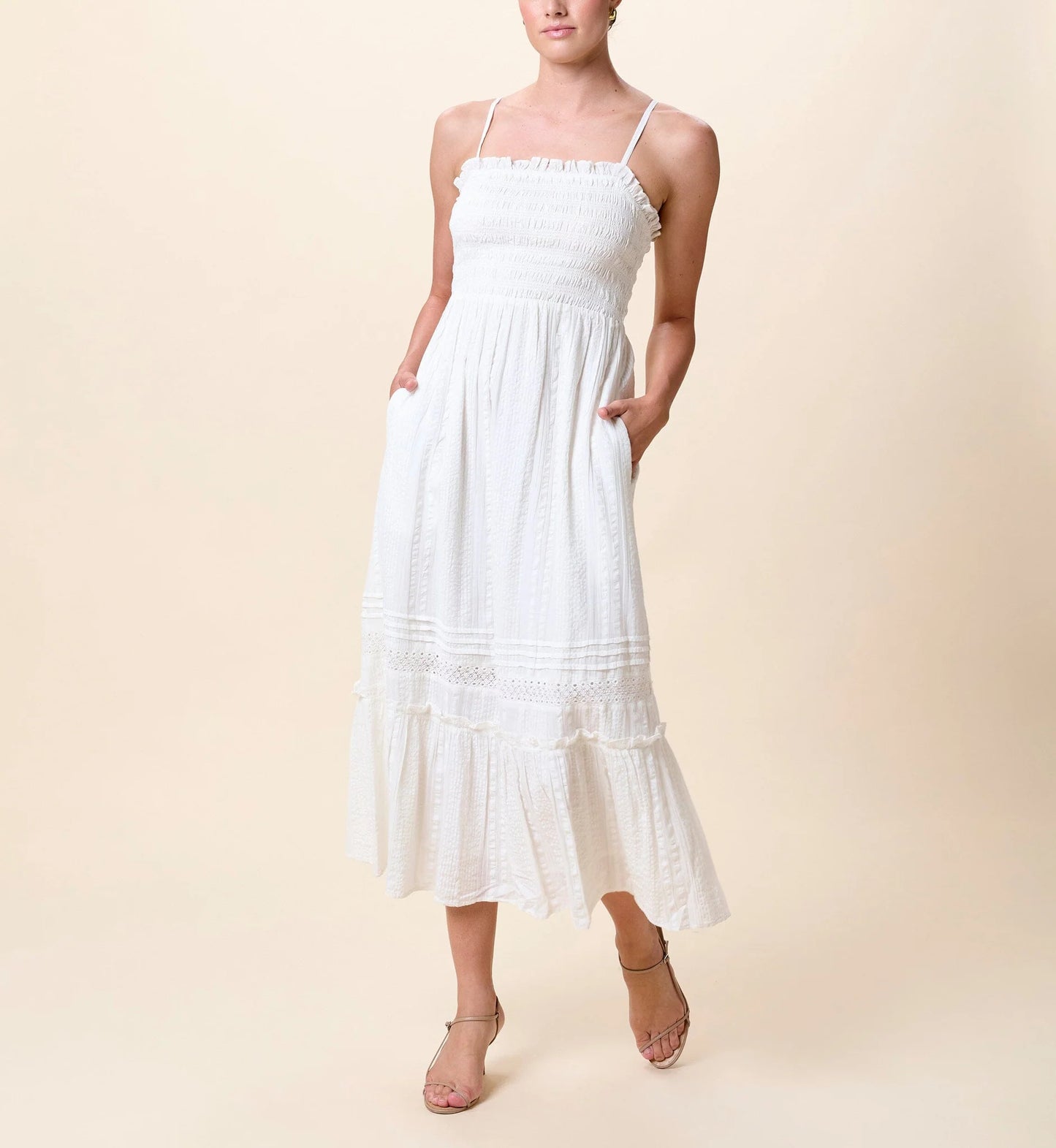 Magnolia Ankle Dress- Ivory