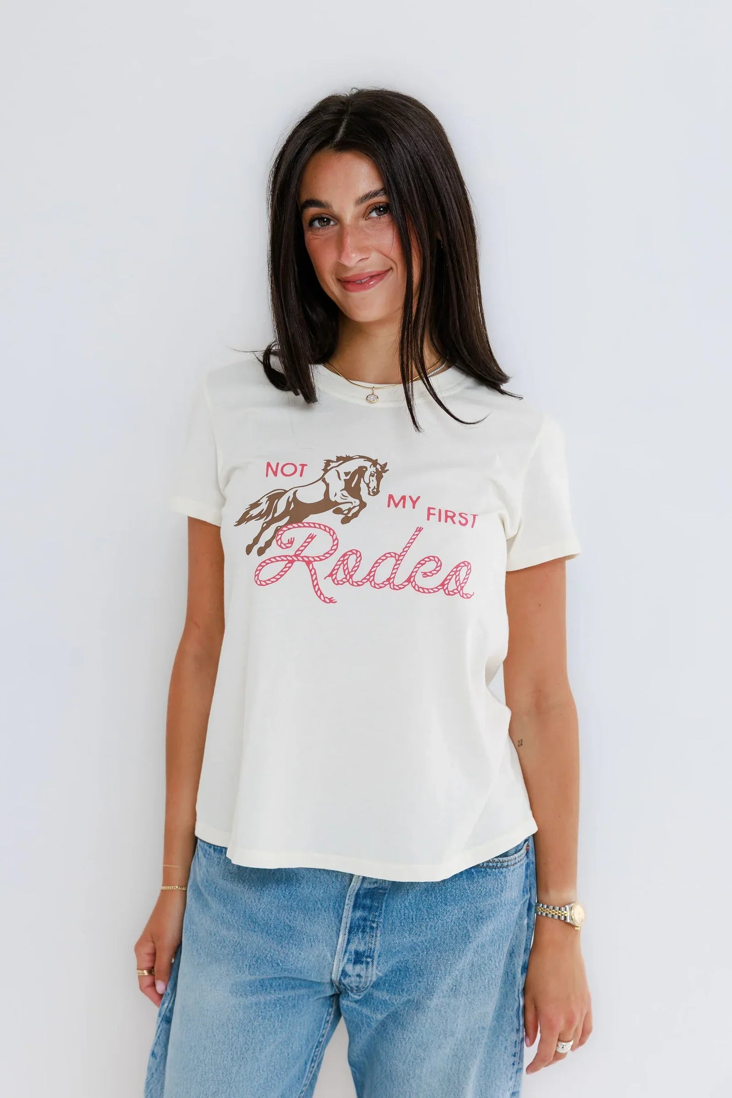 Not My First Rodeo- Femme Crew Off White